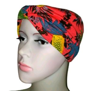 Boho Pineapple Spring Bow Headband Beach Cotton